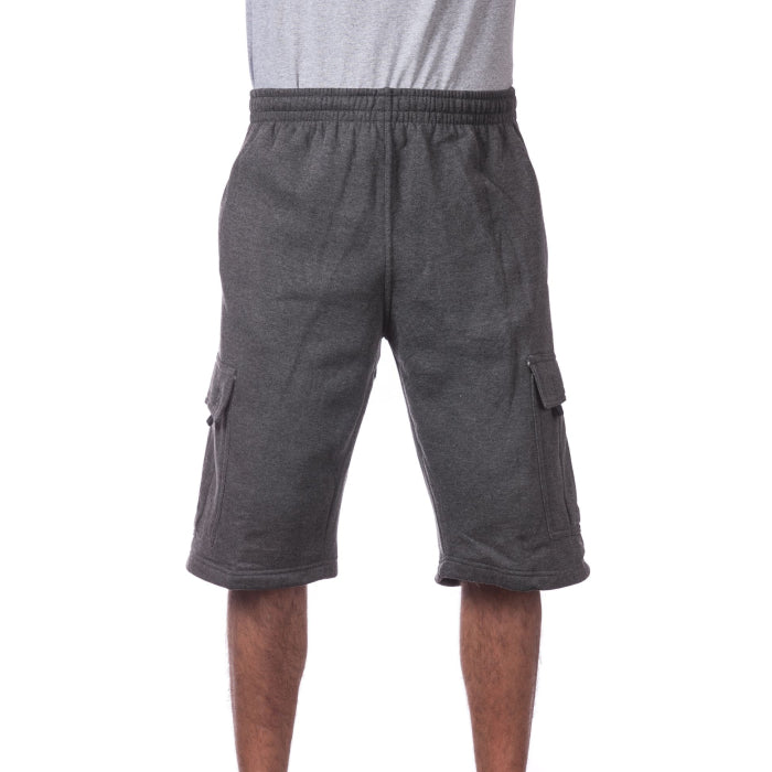 PRO CLUB MENS FLEECE CARGO SHORTS