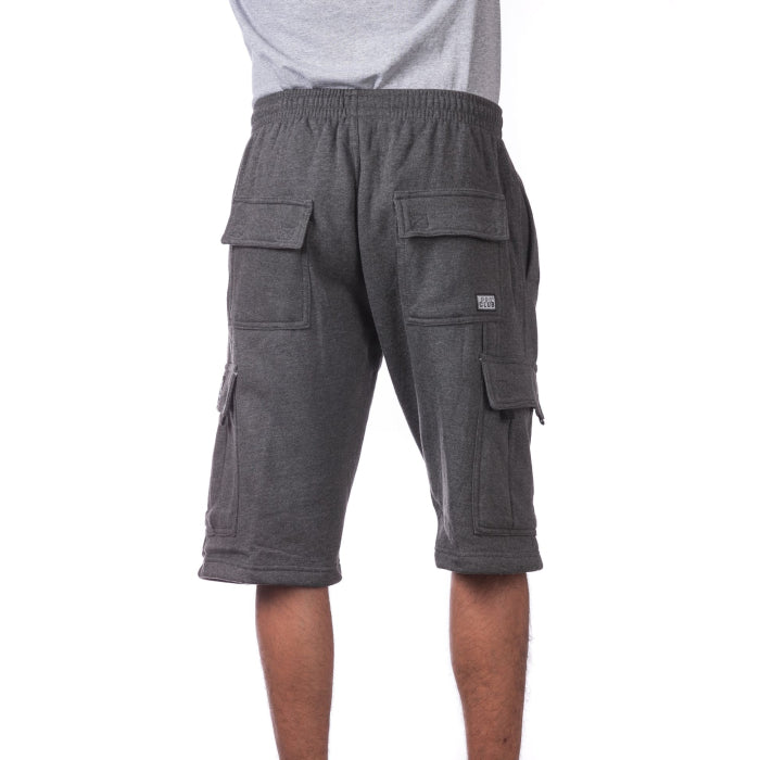 PRO CLUB MENS FLEECE CARGO SHORTS
