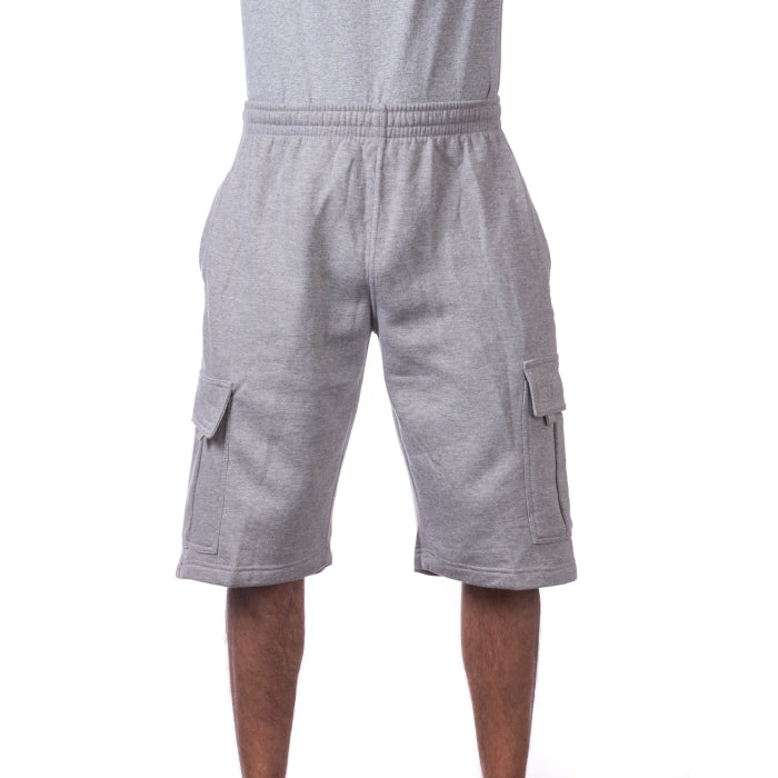 PRO CLUB MENS FLEECE CARGO SHORTS