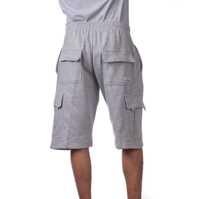 PRO CLUB MENS FLEECE CARGO SHORTS