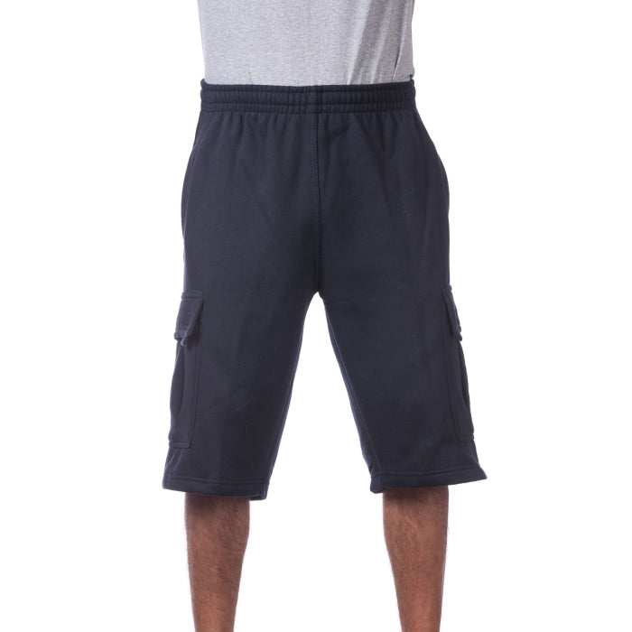 PRO CLUB MENS FLEECE CARGO SHORTS