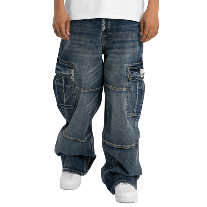 Pro Club Heavyweight Baggy Fit カーゴデニム Pro Club Men's Heavyweight Baggy Fit Denim Cargo Pant