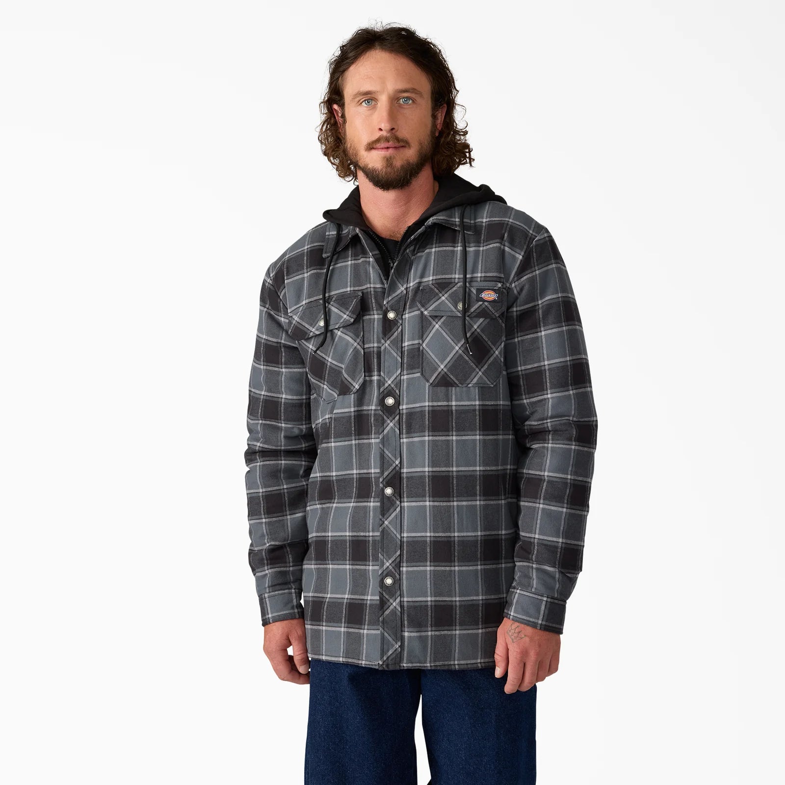 Dickies Water Repellent Flannel Hooded Shirt Jacket TJ211