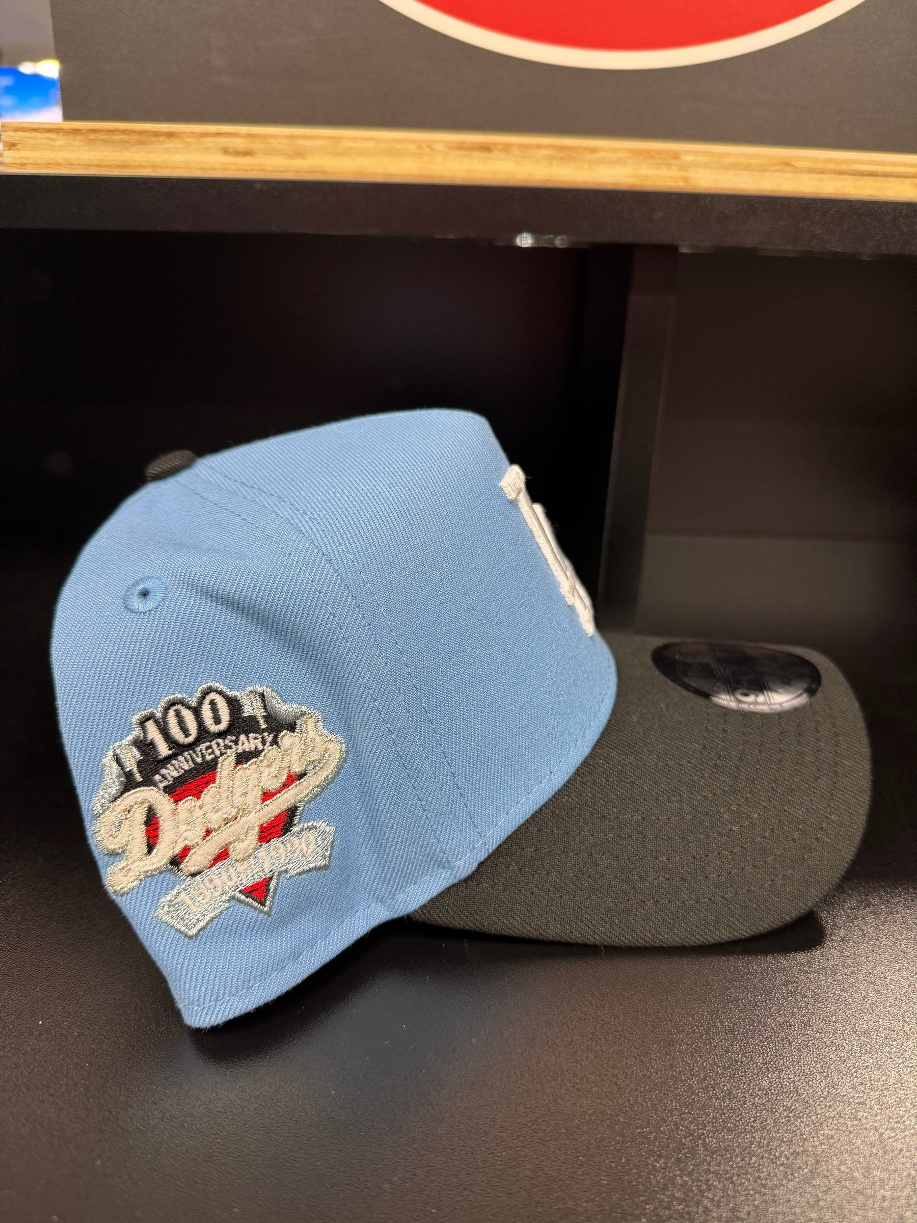 Los Angeles Dodgers 2 Toned Sky/Black 9Forty Adjustable A-Frame Hat