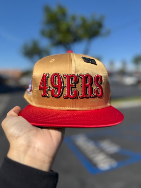 San Francisco 49ers 5950 2 toned Satin Gold/Red Hat