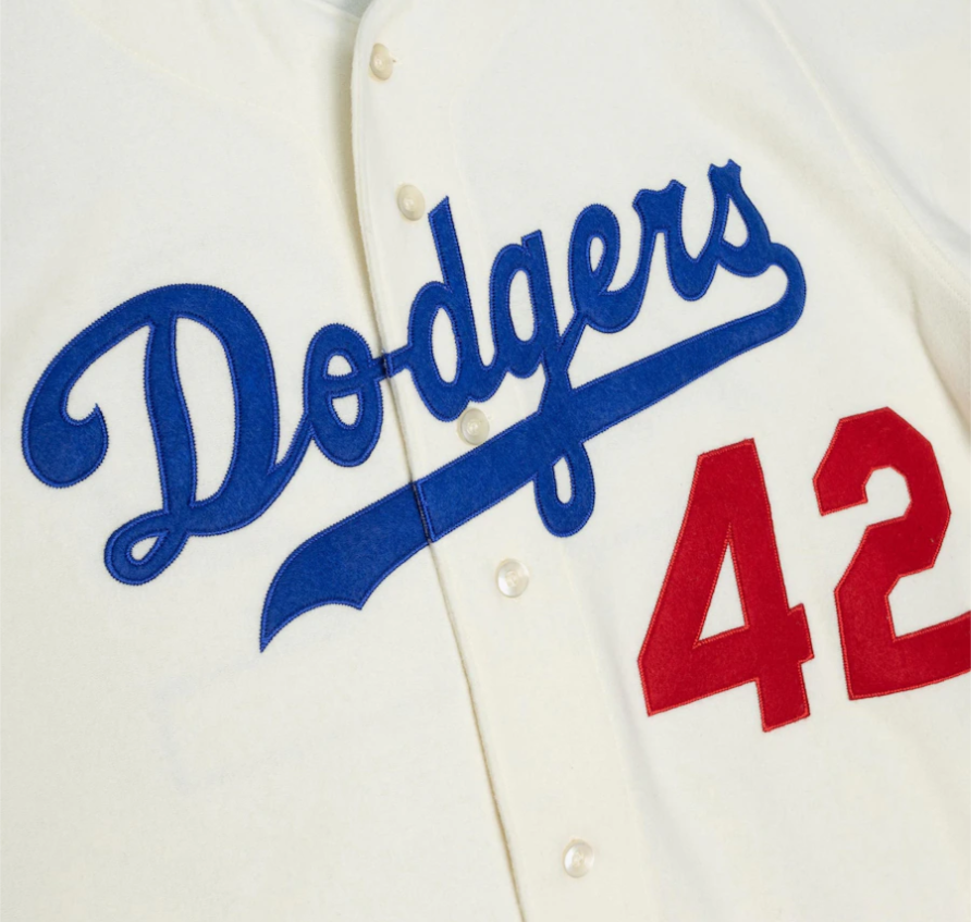 Men's Jackie Robinson White Brooklyn Dodgers Cooperstown Collection 1955 Authentic Player Jersey