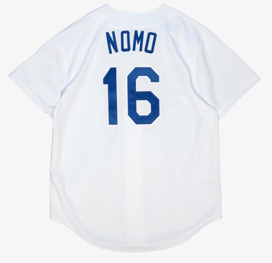 Men's Hideo Nomo White Los Angeles Dodgers Cooperstown Collection 1997 Authentic Player Jersey