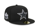 Dallas Cowboys New Era Super Bowl Side Patch XXVII 59FIFTY Fitted Hat - Black/White