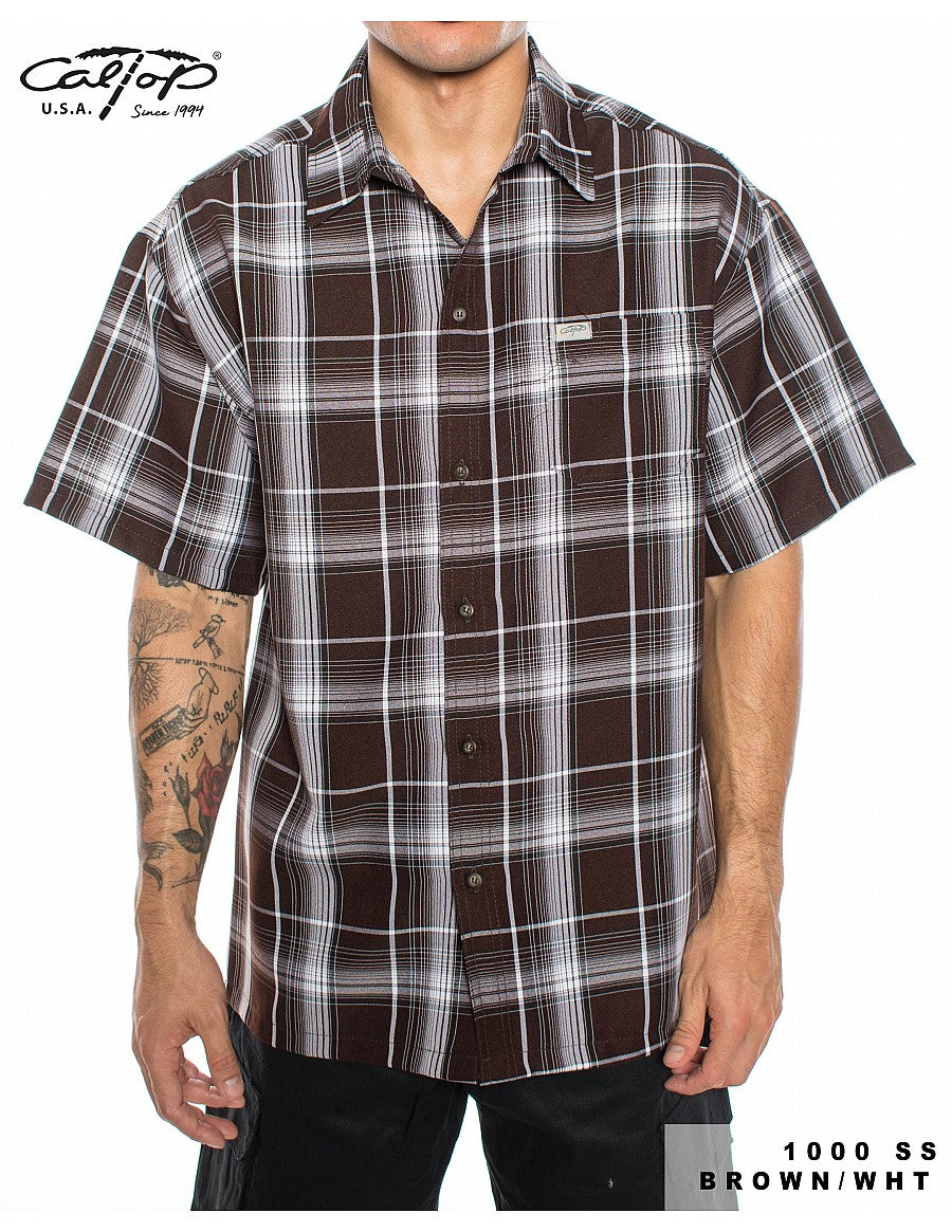 Cal Top 1000 S/S Plaid Shirt