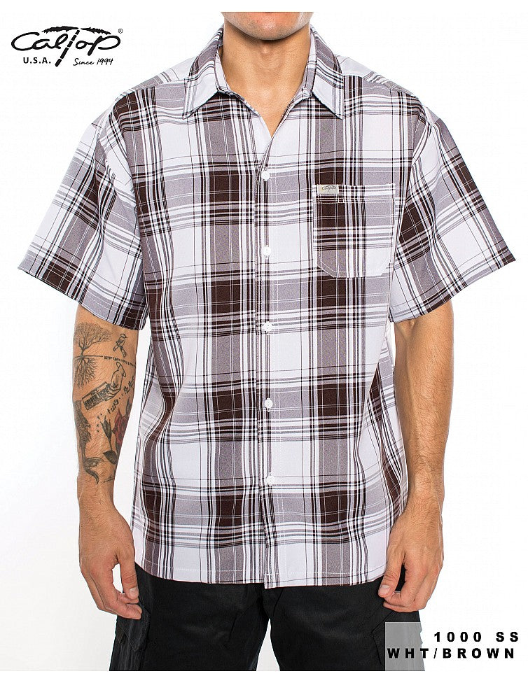 Cal Top 1000 S/S Plaid Shirt