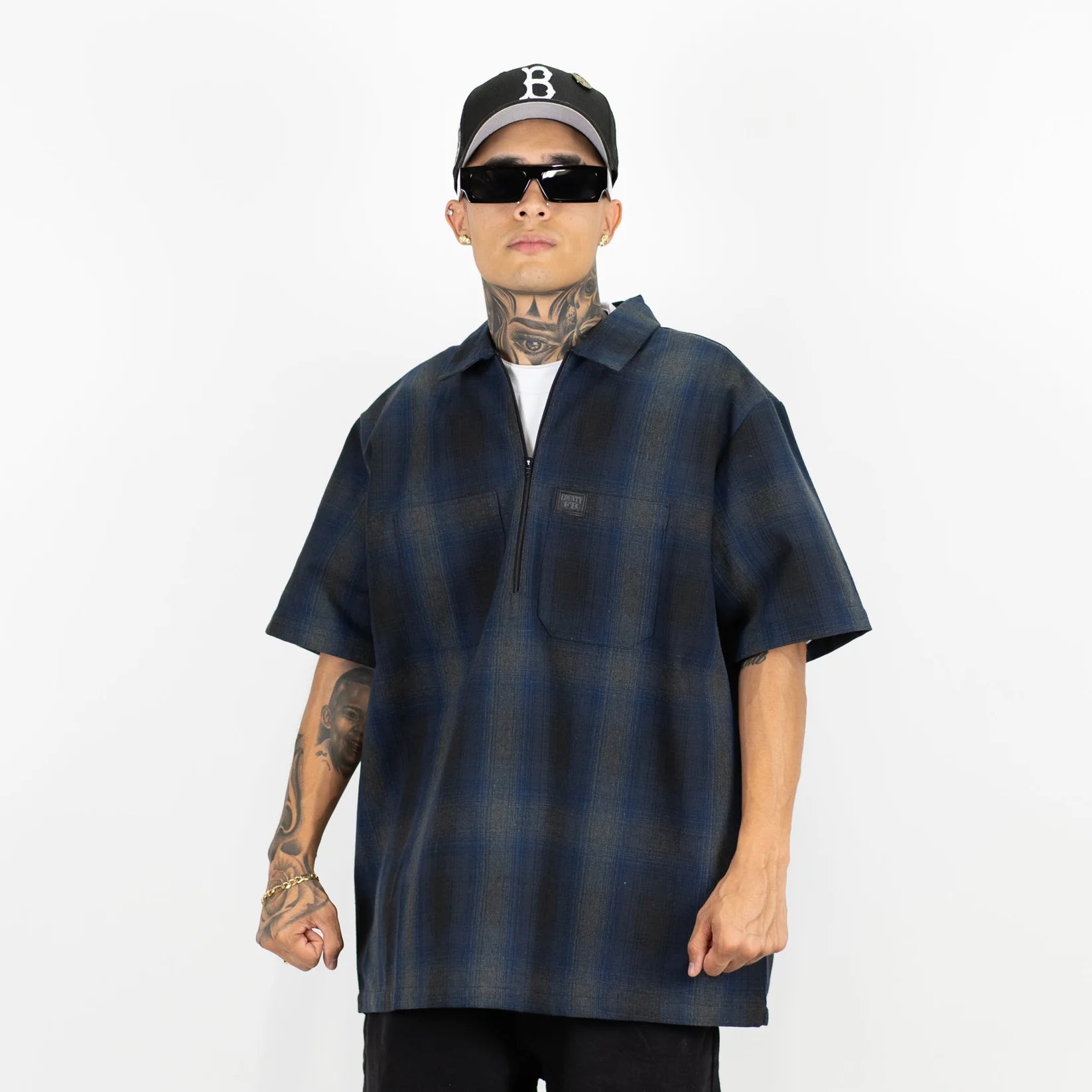 正規品販売！ FB County Short Sleeve Checker Zip Shirt シャツ
