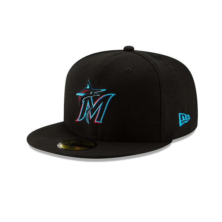 Miami Marlins New Era Authentic Collection On-Field 59FIFTY Fitted Hat - Black 7 5/8