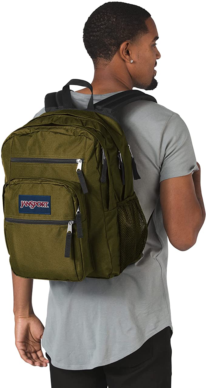 JanSport Big Student Backpack Army Green - School, Travel, or Work Boo