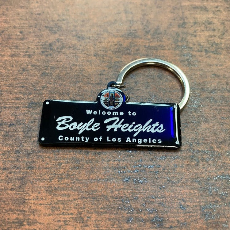 Boyle Heights Black Street Sign Key Chain - Xtreme Wear