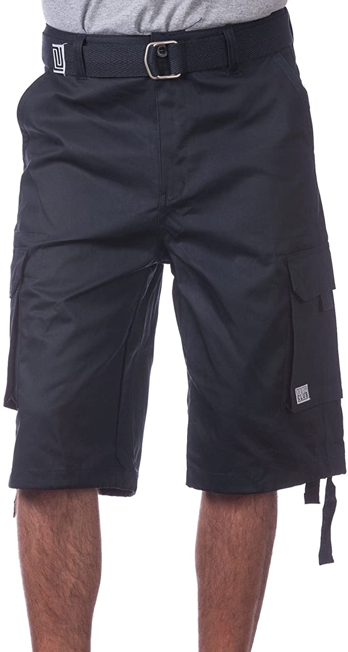 Pro Club Men's Cotton Twill Cargo Shorts with Belt - Regular and Big & Tall Sizes - Xtreme Wear