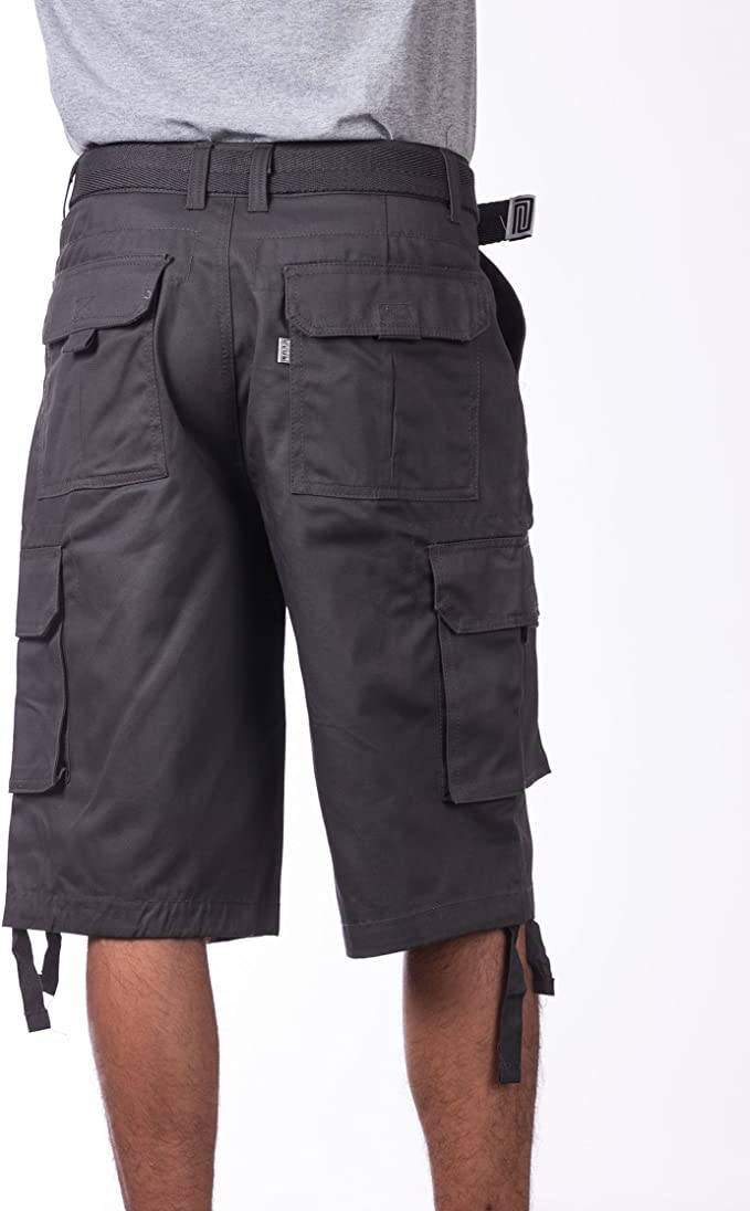 Pro Club Men's Cotton Twill Cargo Shorts with Belt - Regular and Big & Tall Sizes - Xtreme Wear