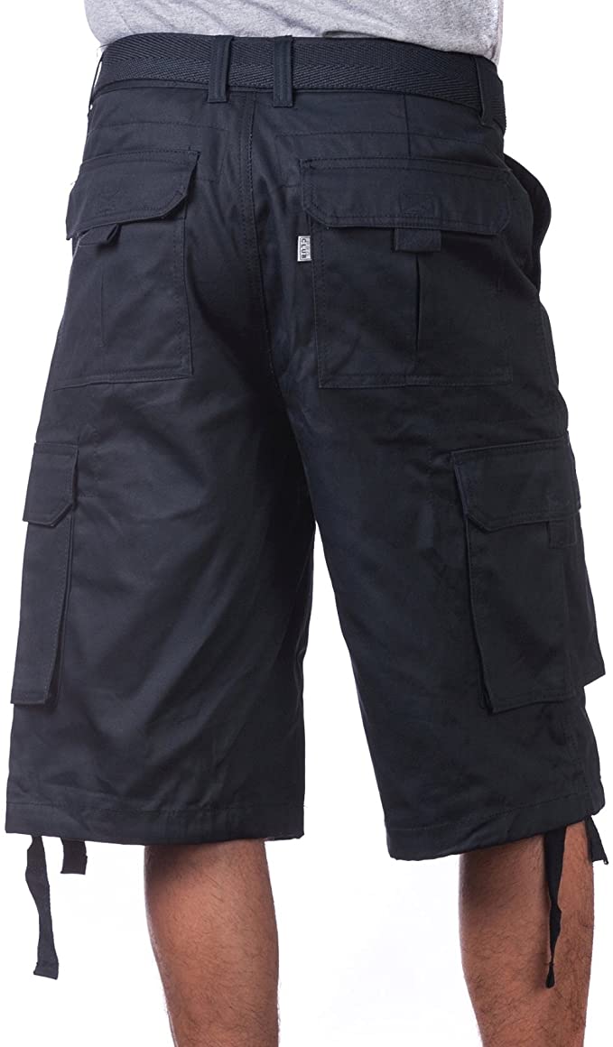 Pro Club Men's Cotton Twill Cargo Shorts with Belt - Regular and Big & Tall Sizes - Xtreme Wear