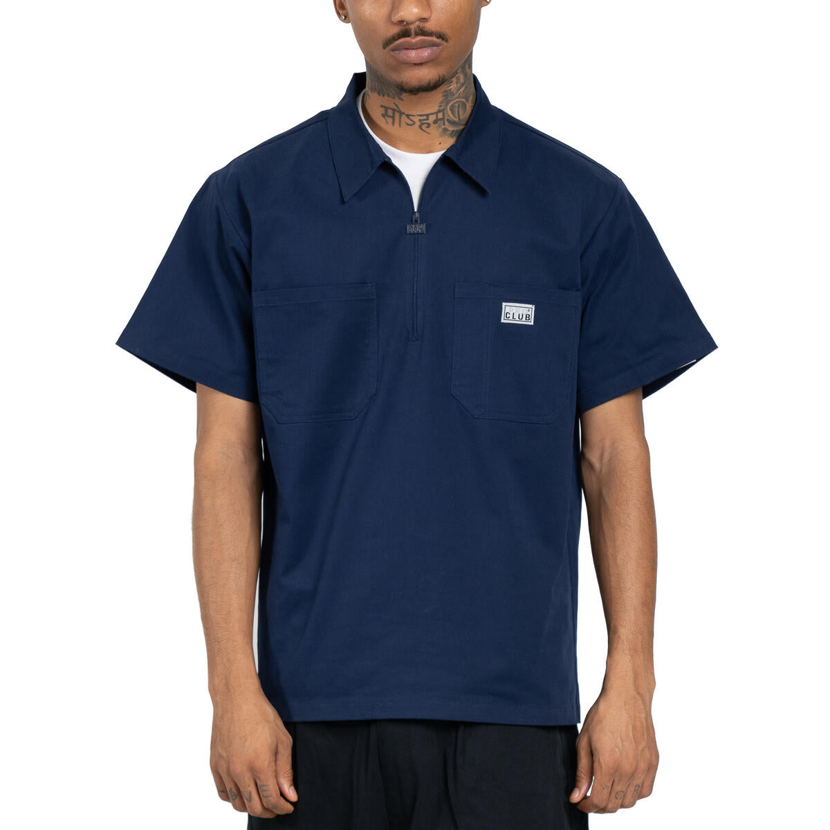 【PRO CLUB】★シャツ★ Men's Heavyweight Half-Zip Work Shirt Pro Club HALF ZIP STRETCH WORK SHIRT