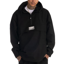 Pro Club Men's Nylon Hooded Anorak Quarter Zip Jacket