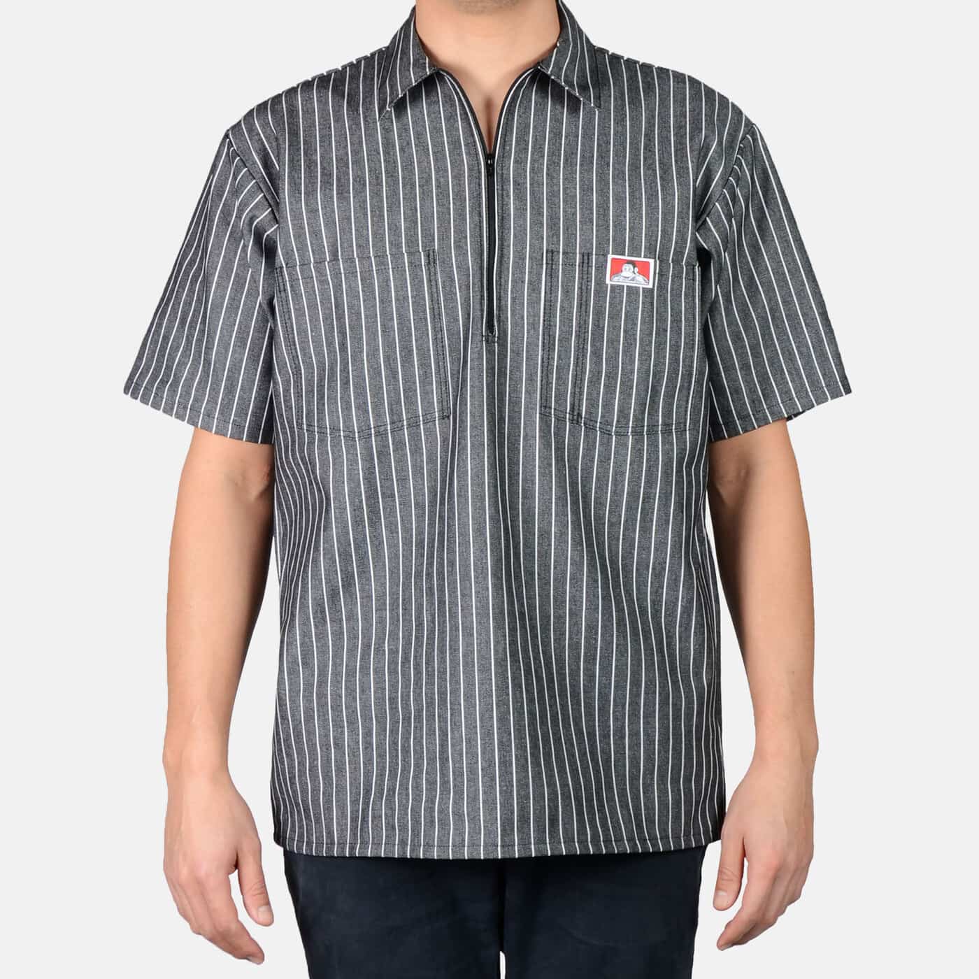 Ben Davis Short Sleeve Stripe 1/2 Zip Shirt