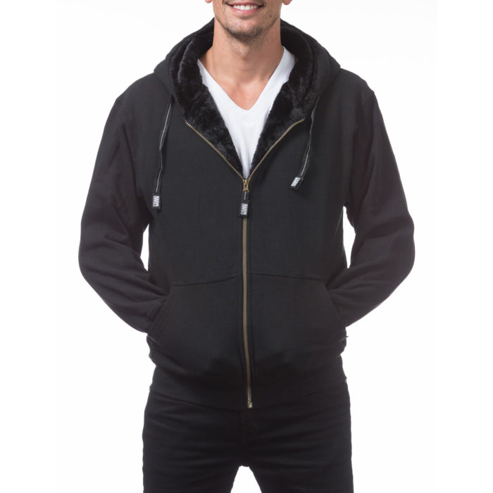 Pro Club Heavyweight Pile Full Zip Hoodie - Black/Black
