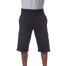 PRO CLUB MENS FLEECE CARGO SHORTS