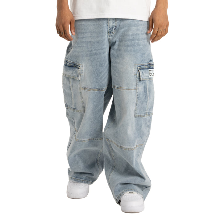 Pro Club Men's Heavyweight Baggy Fit Denim Cargo Pant