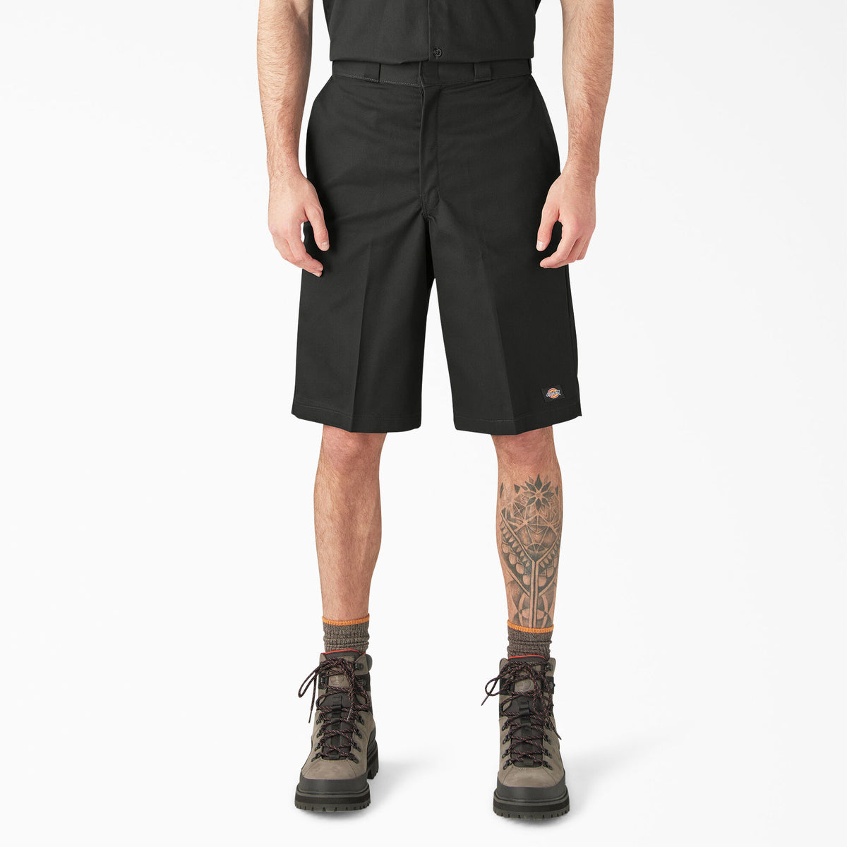 Dickies Loose Fit Flat Front Work Shorts Black, 13" 42283