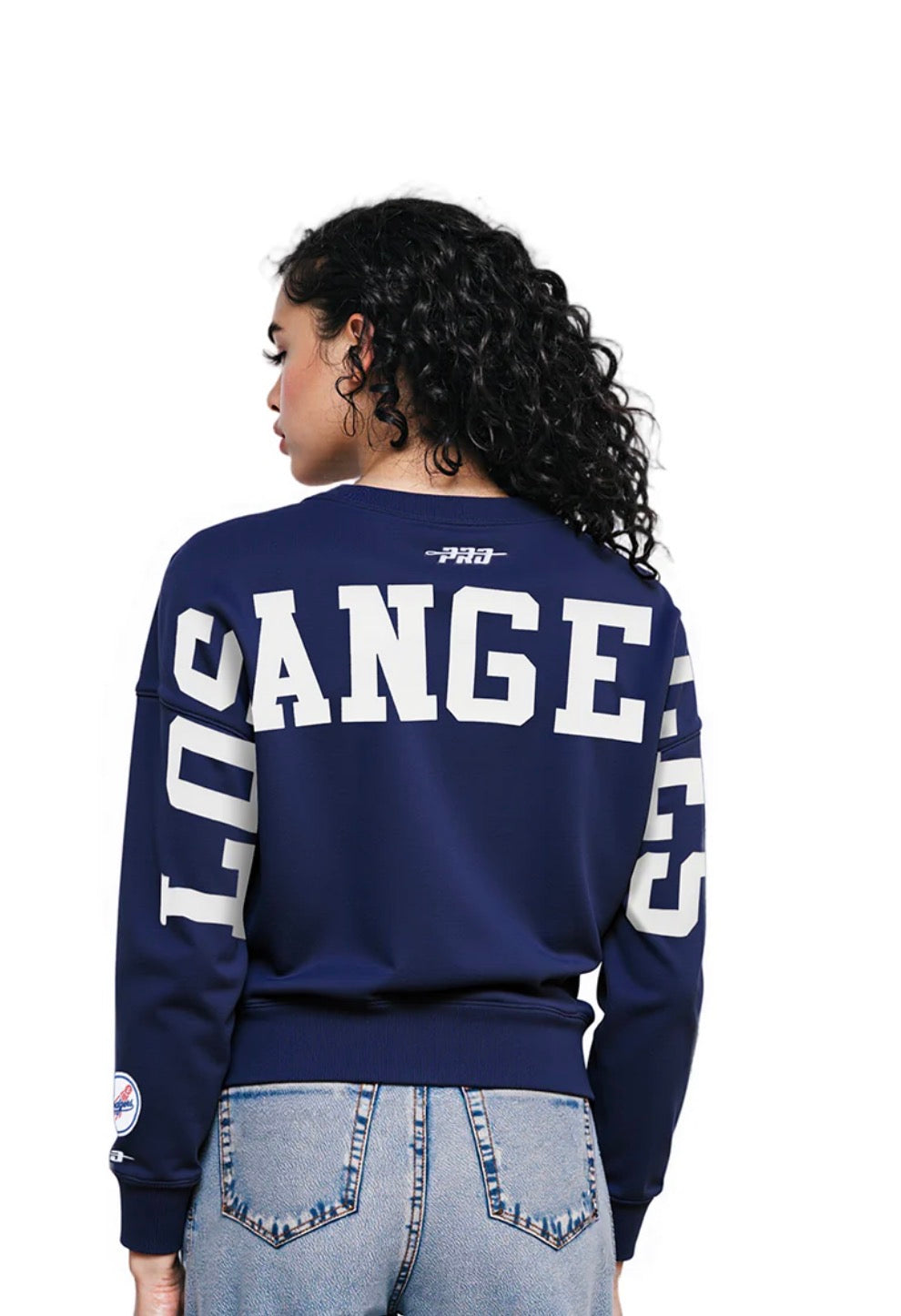 Pro Standard Women's LA Dodgers Wingspan Crew Pullover - Navy