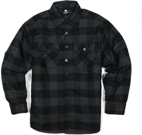 YAGO Men's Quilted Lining Plaid Flannel Jacket with Side Pockets