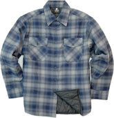 YAGO Men's Quilted Lining Plaid Flannel Jacket with Side Pockets