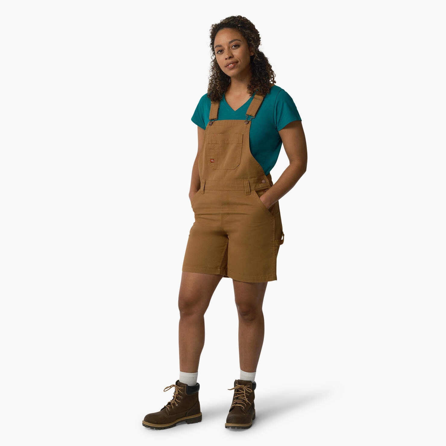 Women's Relaxed Fit Bib Shortalls, 7" FB204