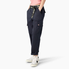 Women's Relaxed Fit Contrast Stitch Cropped Cargo Pants Item FPR57