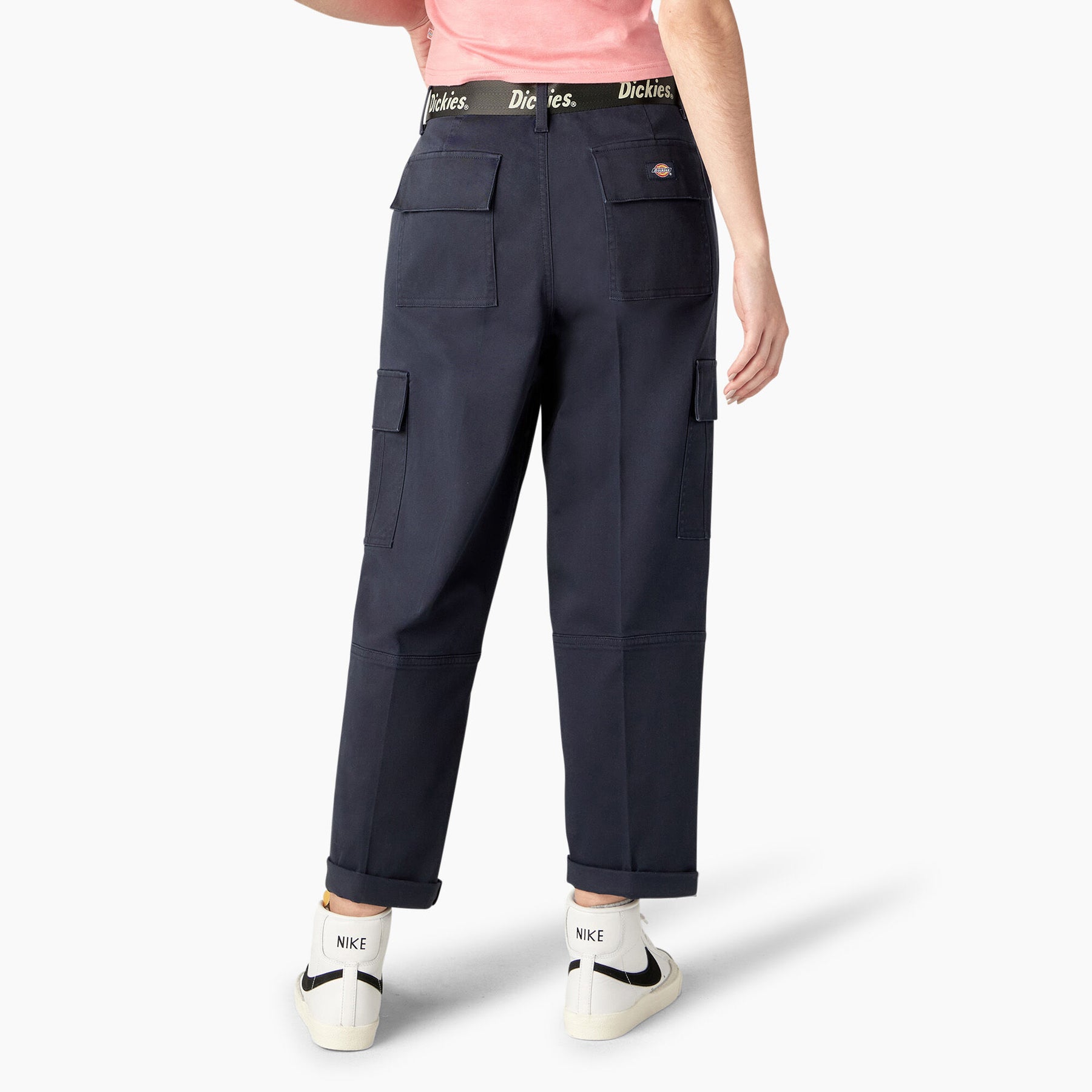 Women's Relaxed Fit Contrast Stitch Cropped Cargo Pants Item FPR57