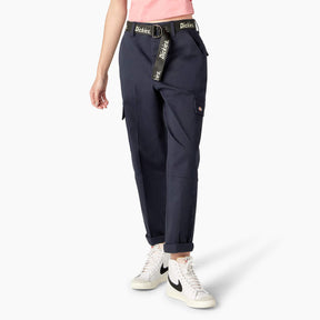 Women's Relaxed Fit Contrast Stitch Cropped Cargo Pants Item FPR57