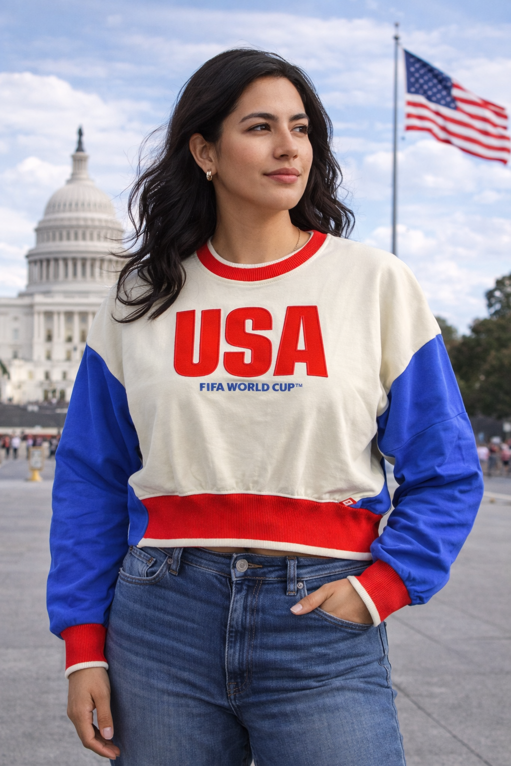 Women's USA FIFA Crop Sweater
