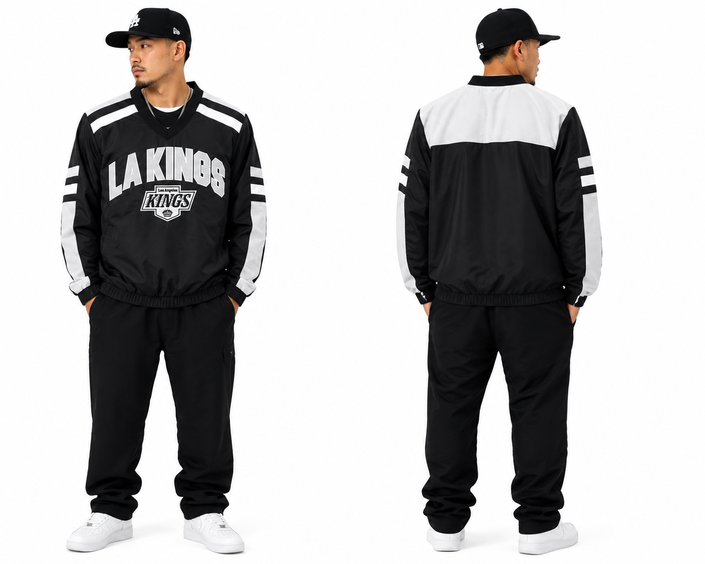 Men's Los Angeles Kings V-Neck Windbreaker Pullover Jacket