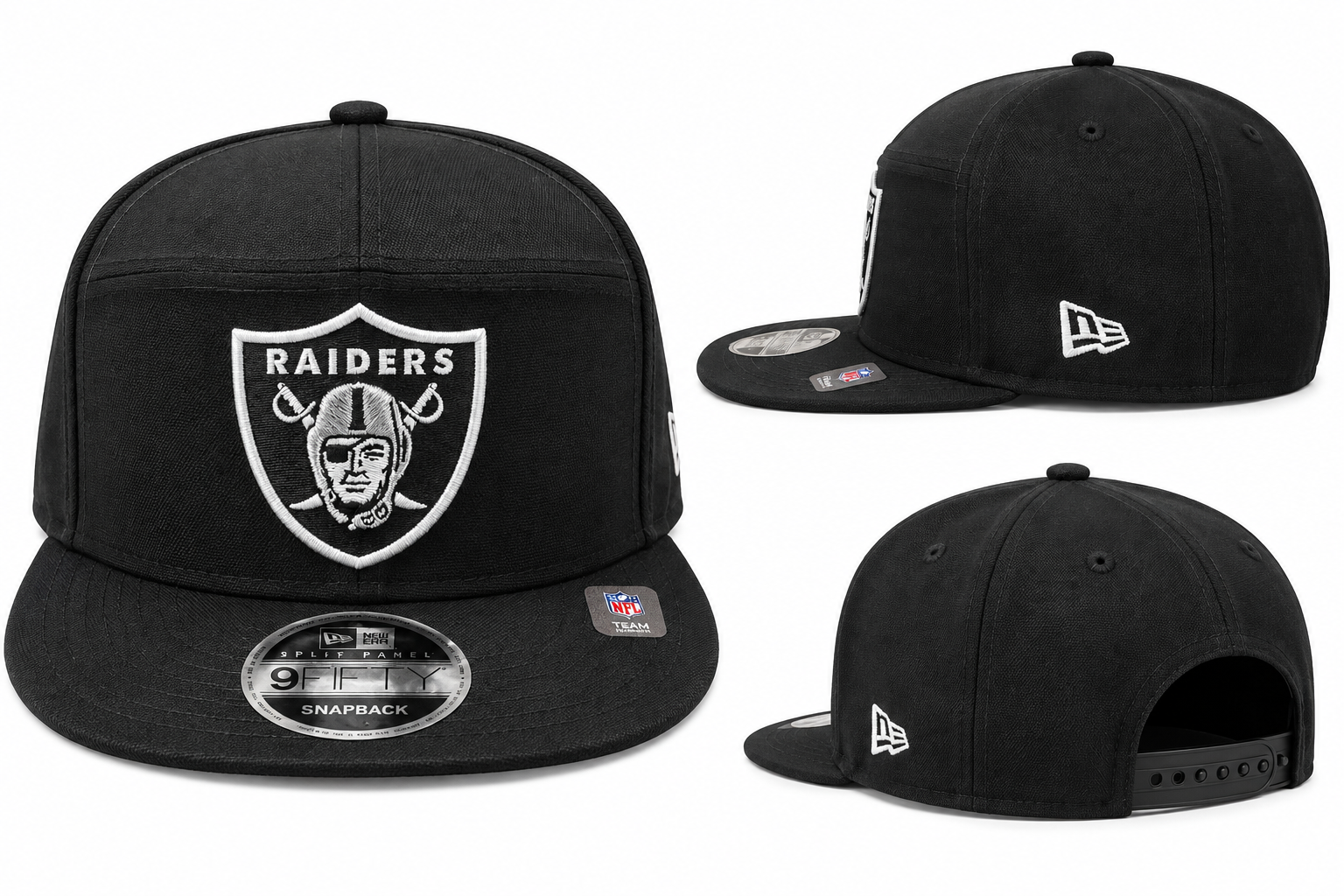 New Era Cotton Canvas Raiders Black 950 Snapback 60612185
