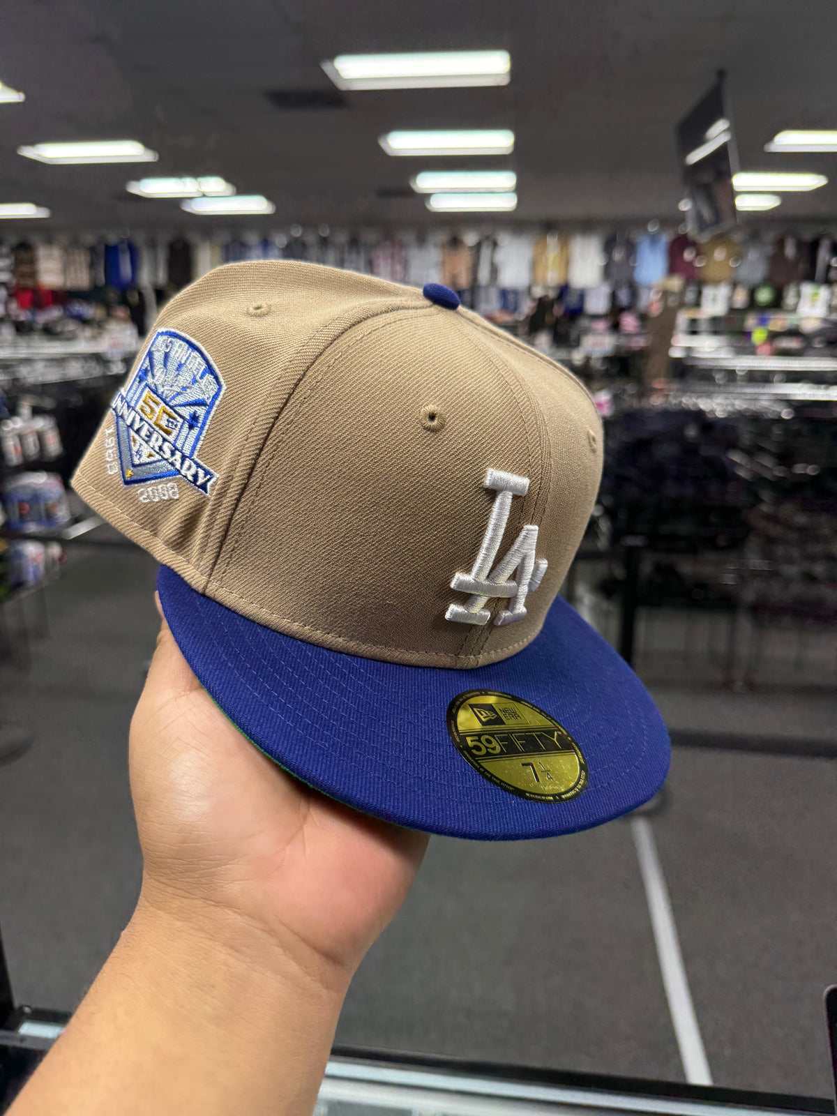 Los Angeles Dodgers 2 Toned Hat Khaki / Royal 5950