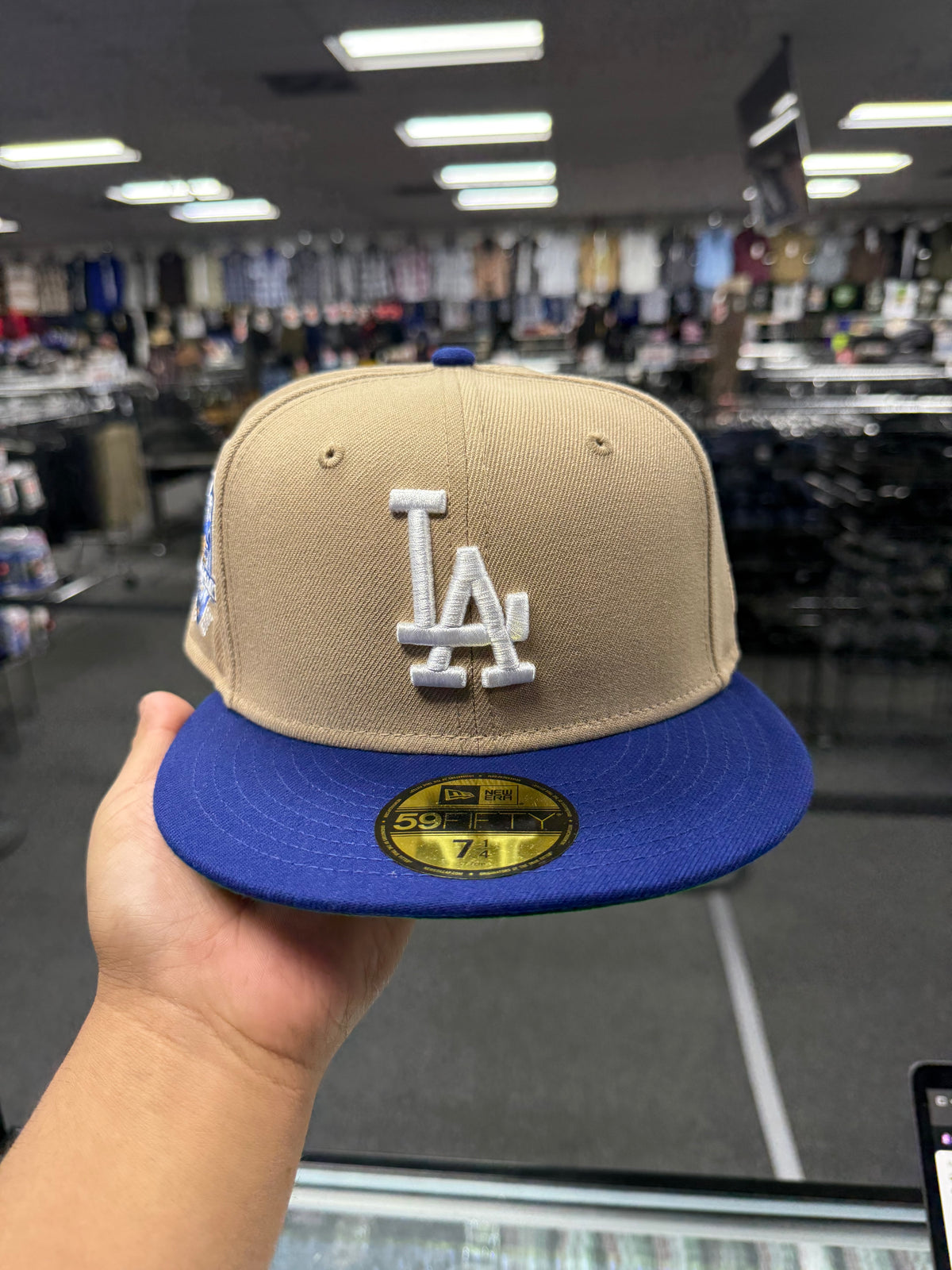 Los Angeles Dodgers 2 Toned Hat Khaki / Royal 5950