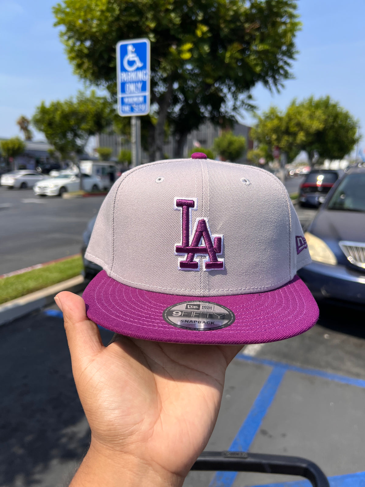 MLB New Era 9Fifty Basic Snapback Dodgers Grey / Purple 950