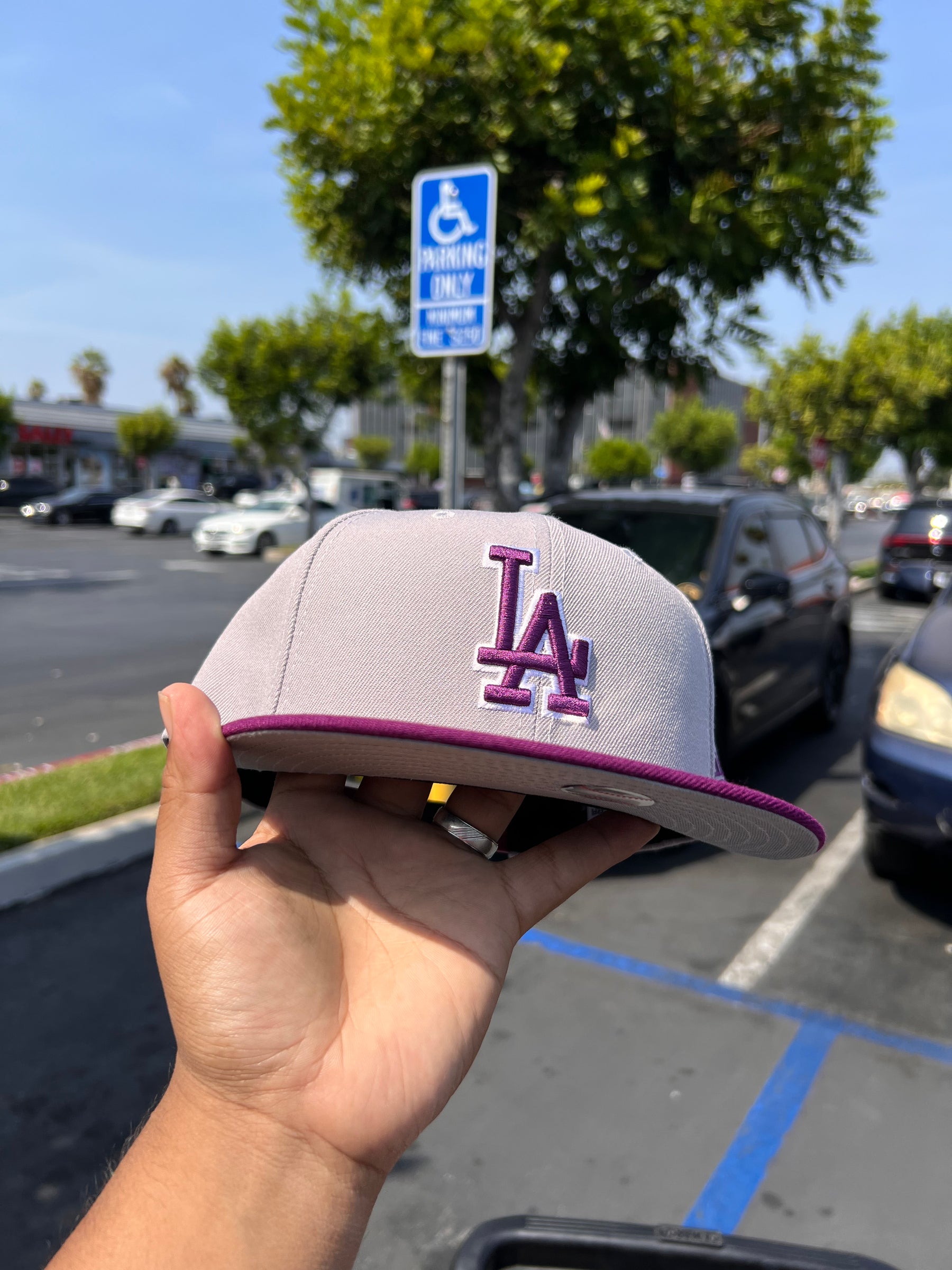 MLB New Era 9Fifty Basic Snapback Dodgers Grey / Purple 950