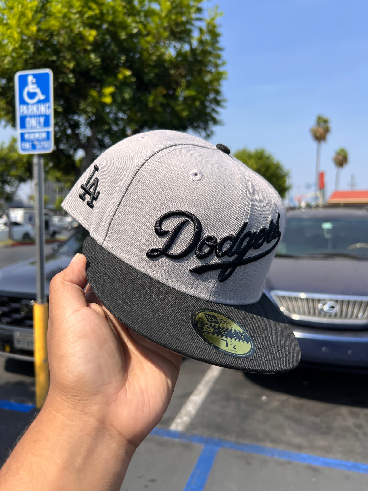 Los Angeles Dodgers Script Grey / Black 5950