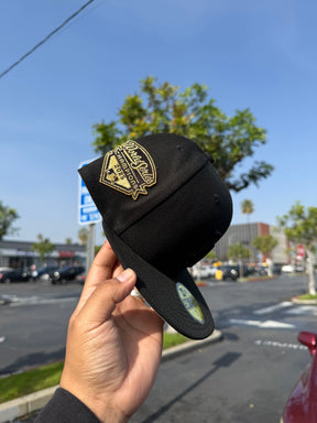 Men's Los Angeles Dodgers New Era Black/Black 2025 MLB Champions Hat w side Patch 14943675