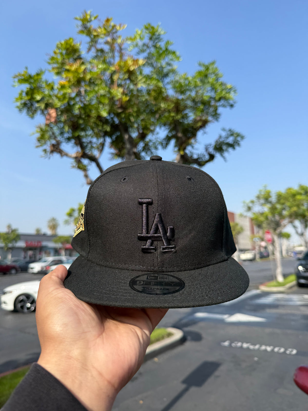 New Era 950 Men's Los Angeles Dodgers New Era Black/Black 2025 MLB Championship Snapback Hat