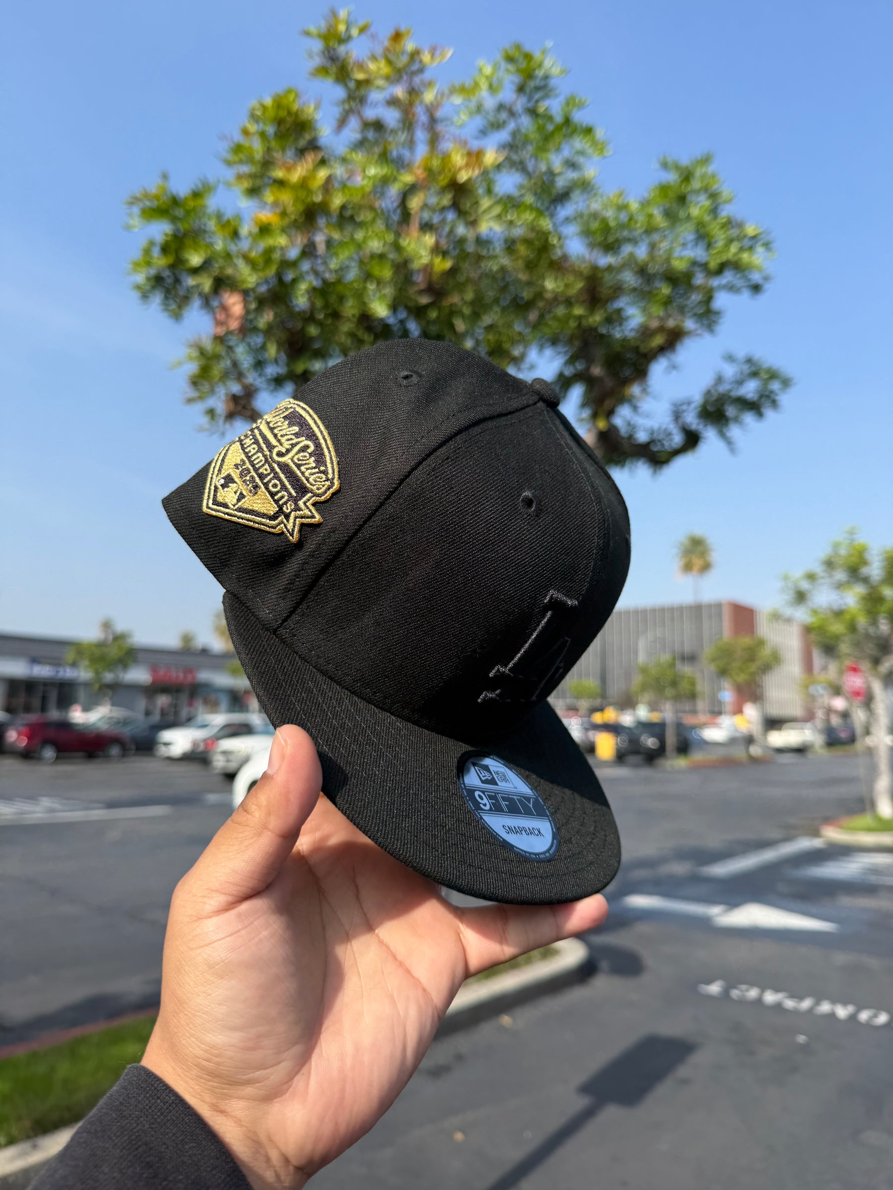 New Era 950 Men's Los Angeles Dodgers New Era Black/Black 2025 MLB Championship Snapback Hat
