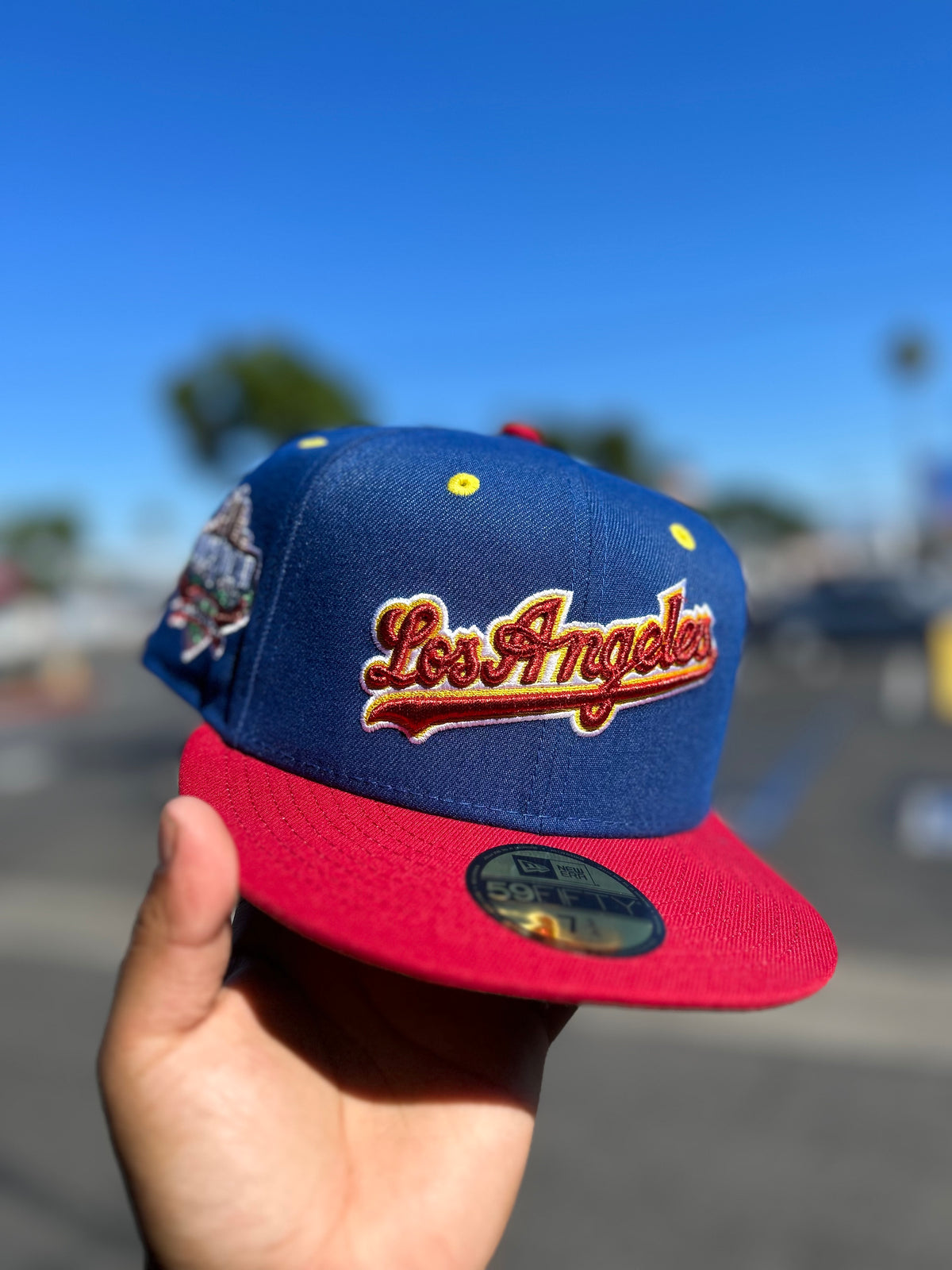 Los Angeles Dodgers Script Light Royal / Pinot Red 5950