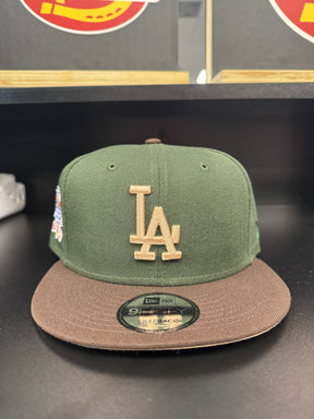 MLB New Era 9Fifty Basic Snapback Dodgers Two Toned see weed Green/ Brown 950 -100 Ann Patch