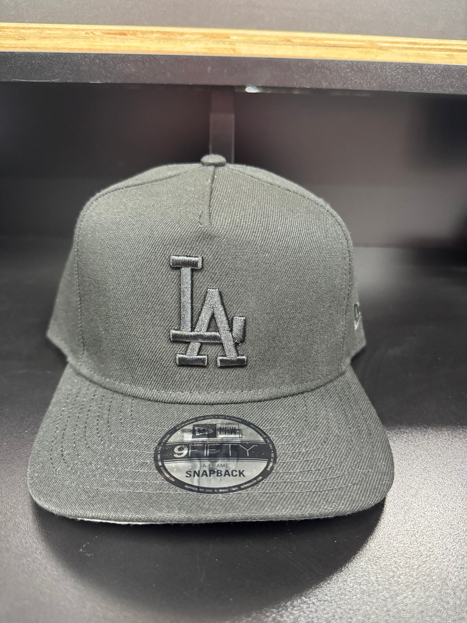 Los Angeles Dodgers Black/Black 9Forty Adjustable A-Frame Hat