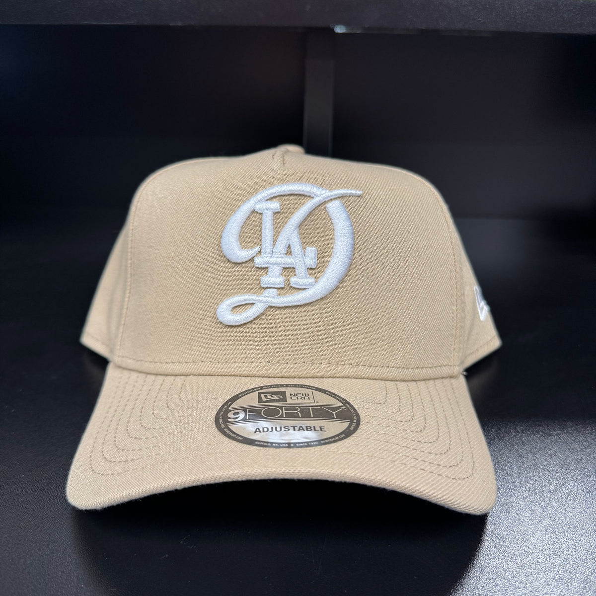 Casquette Baseball New Era Los Angeles Dodgers 9FORTY - Couleur Beige Clair, 100% Coton - Neuf Avec étiquettes
